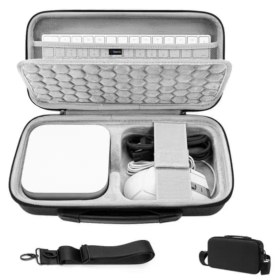 Estojo De Transporte Geekria Hard Shell Compatível Com 2024 Mǎc Mini M4/Pro , Adequado Para Teclado , Mouse , Trackpad E