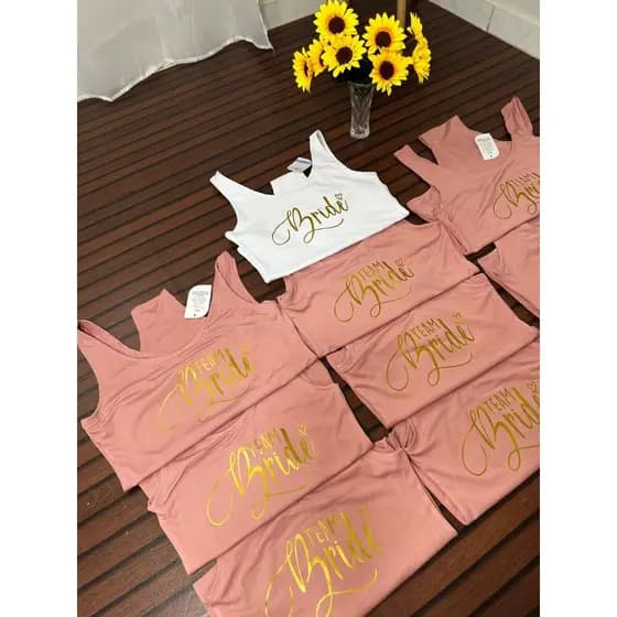 KIT COM 20 PEÇAS Body Maiô Team Bride Despedida de Solteira FORRO PARTE DA FRENTE INTEIRA