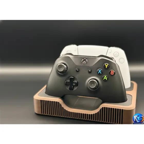 Suporte de Mesa Gamer Duplo para 2 Controles Xbox Series S / X, One, 360 e PS5, PS4 – Organizador Premium