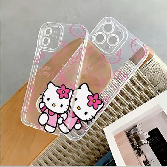 Capa Capinha Iphone 11 Silicone transparente com estampa hello Kittay bonita Premium com proteção de câmera Feminina