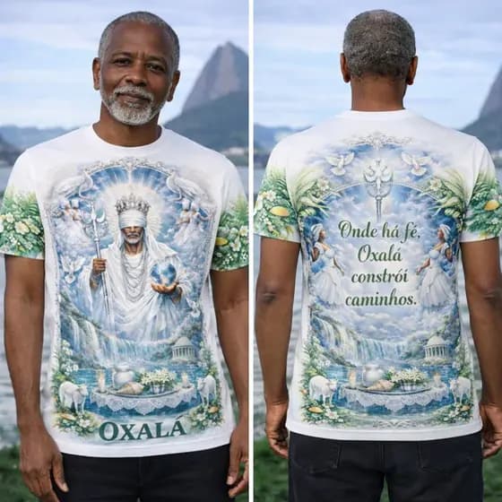 Camiseta Oxalá Premium Estilo Espiritual Camisa Afro Religioso