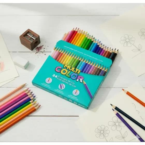 Lapis De Cor Multicolor - 24 Novas Cores
