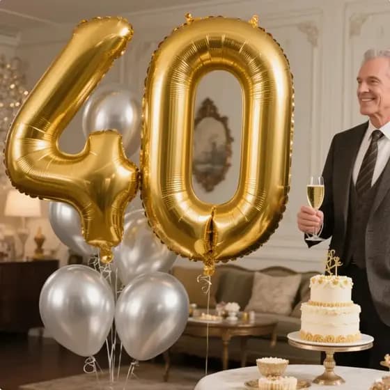 Kit 2 - Balão 32 Pol Metalizado Número 70 CM Balões Bexiga Aniversário Festas Decorações Dourado