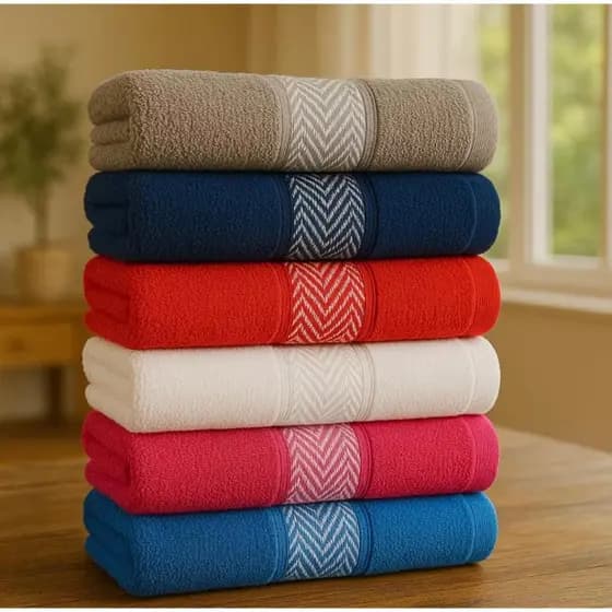 Kit 6 Toalhas De Banho Sarah Banhão Ótima Absorção 120x65cm