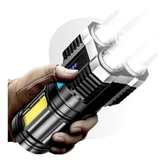 Lanterna Led 4 Núcleo Potente Ideal Camping Pesca Trilha Usb