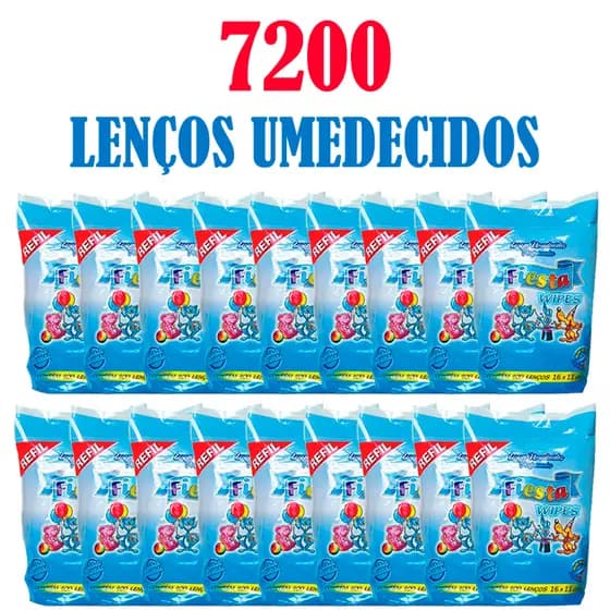 Kit 18 Refil De Lenços Umedecidos Fiesta Com 400 Unidades (7200 lenços) DIRETO DA FÁBRICA