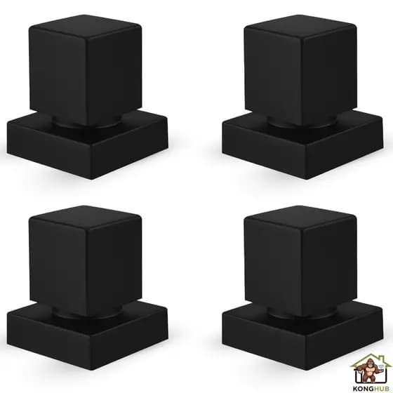 Kit 4 Acabamento Preto 100% Metal Registro Quadrado 1/2 ou 3/4 Padrão Deca Metal Pressão Gaveta
