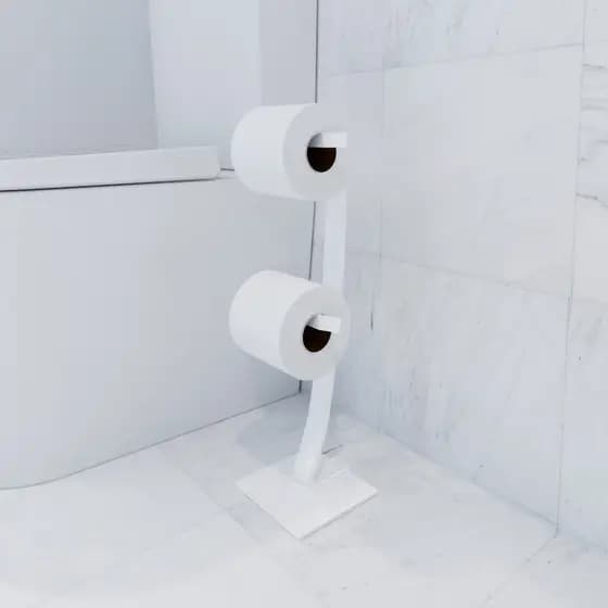 Porta Papel Higiênico De Chão Branco Lux