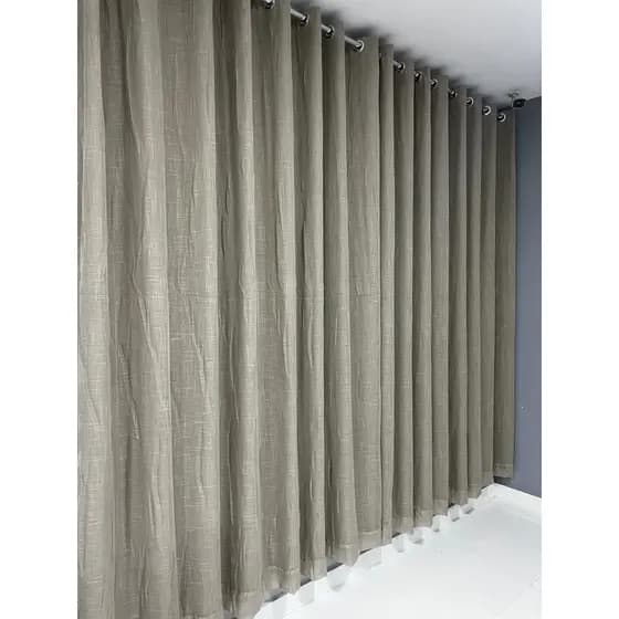 Cortina Gase de linho com forro em blackout blecaute tecido 4,00x2,60 metros tecido veda luz100%