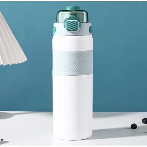 Garrafa Térmica Aço Inox 800ml – Mantém Quente e Frio, Tampa com Vedação e Alça, Academia e Escritório