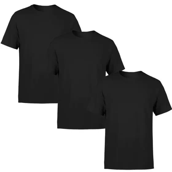 Kit 3 Camiseta Masculina Básica Lisa Camisa Blusa Unissex Básica Casual Camisa Preta