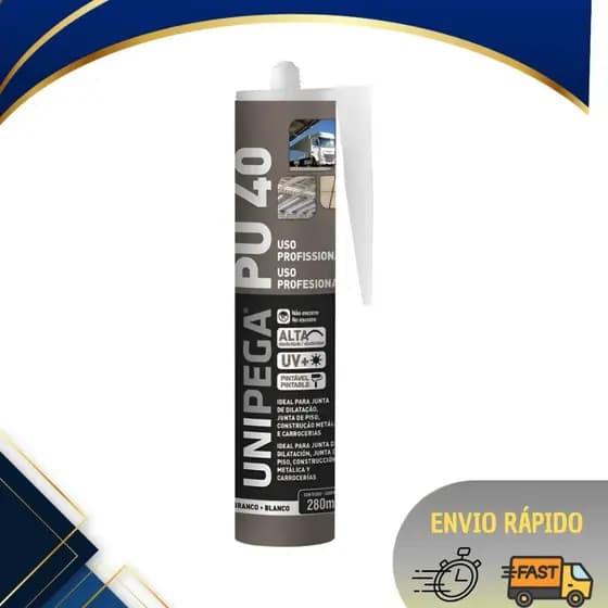PU40 UniPega Branco 400g Selante Adesivo PU Alta Resistência Construção Vedação Profissional