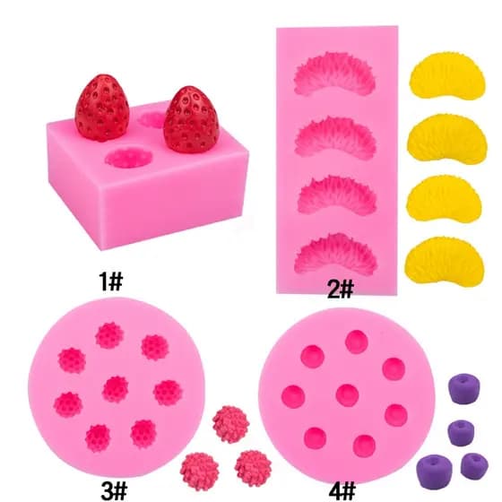 Molde De silicone Série De Frutas Laranja Morango Azulmora Framboesa chocolate Bolo De fondant Decoração Gesso De Argila diy Ferramenta De Assar