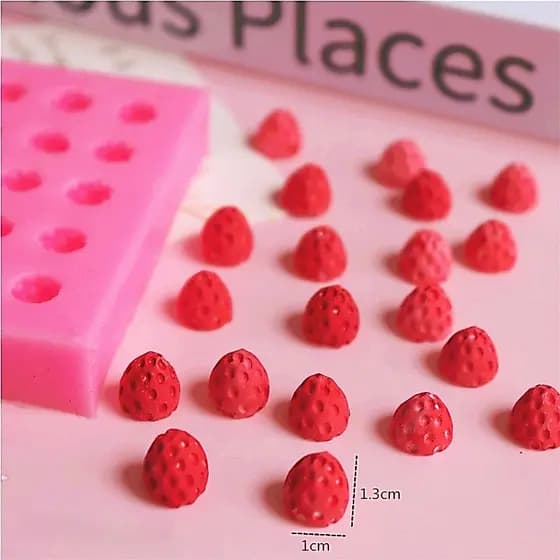 20 Cavidade Molde De Silicone De Morango Decoração De Bolo De Condimento Chocolate Tijolo De Argila Polimérica Ferramenta G