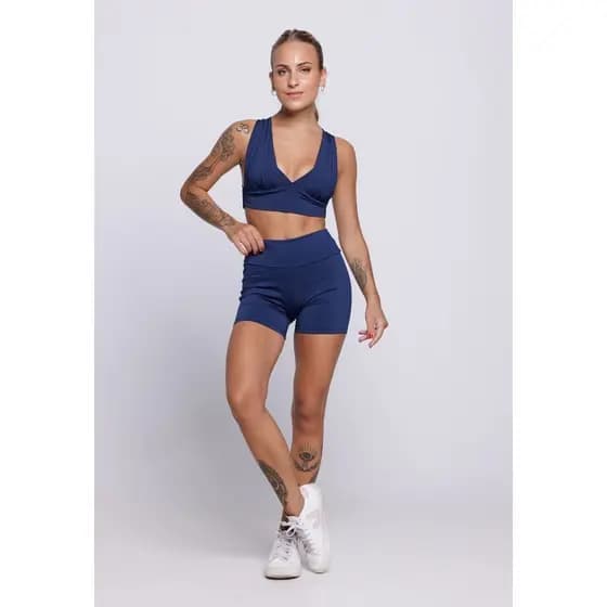 Conjunto Feminino Fitness Academia Short Treino + Top Com Bojo Wls Modas