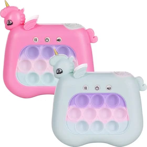 Kit 2 Pop it Eletrônico Infantil Unicórnio Rosa e Verde Água