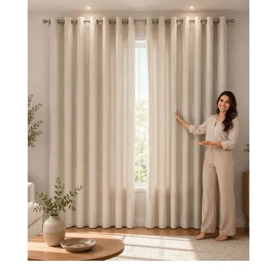 Cortina Tecido Sala/Quarto 300x250 Oxford Grosso para Varão Porta e Janela - Bella Cortinas