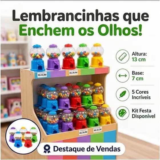 Mini Máquina de Doces Infantil Colorida Para Festa Lembrancinhas