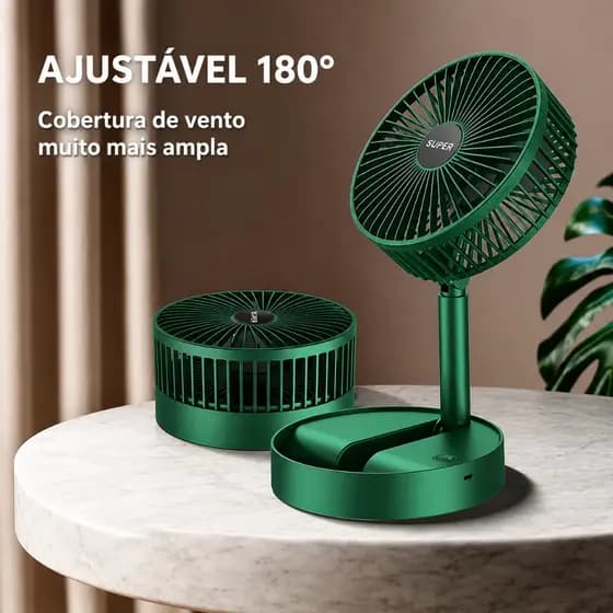 Ventilador Portátil Dobrável Ajustável Doméstico Retrátil Mudo USB Recarregável De Baixo Ruído
