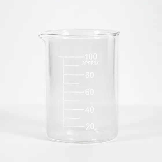 Copo Becker Vidro Medidor 100mL Experimento Científico Cozinha Escola