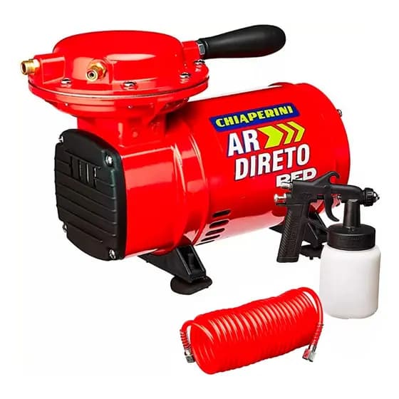 Compressor de Ar Portátil Chiaperini Ar Direto Red 1/3HP 50PSI Compacto 127V/220V Bivolt