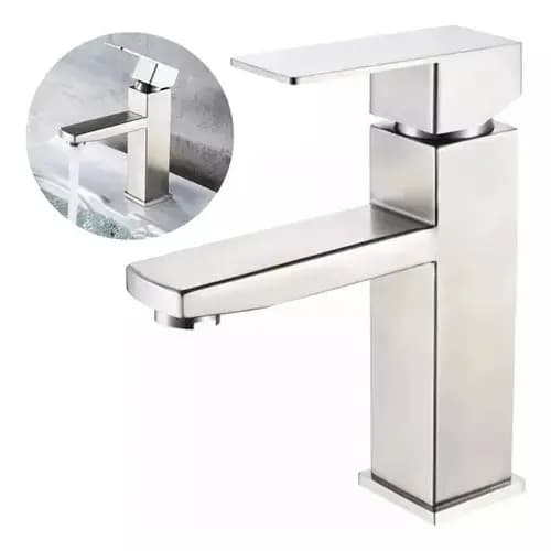 Torneira Banheiro Luxo Inox Escovado Misturador Monocomando