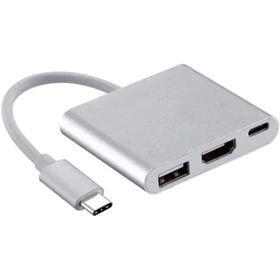 Adaptador Dex Para Samsung Usb 3.1 Tipo C Hub Thunderbolt 3.0 X Hdmi Usb 3 4k Prata