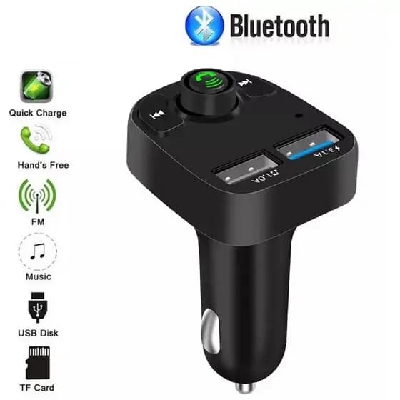 Carregador Carro Transmissor Fm Bluetooth Veicular X8 Mp3 Rádio