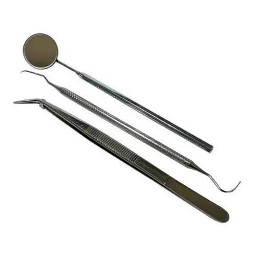 10 Kits Clínico Com Sonda, Pinça E Cabo Com Espelho