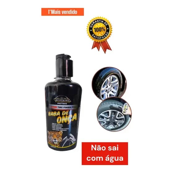 Pretinho - Gel Brilho Pneu Baba de Onça - Pretinho Batom Black não sai com a chuva não gruda insetos