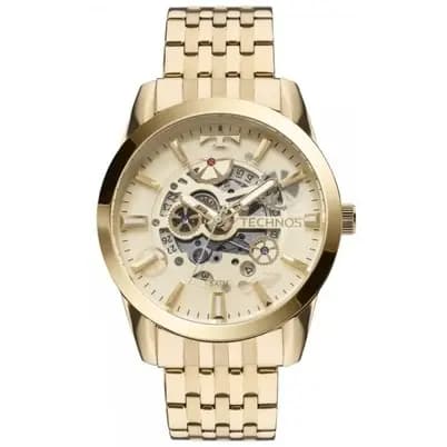 Relogio Technos Automatico Dourado 8205nq/4x Esqueleto