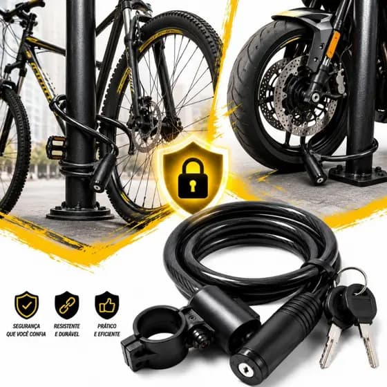 Cadeado Bicicleta Cabo de Aço Reforçado Trava Segurança Para Bike Moto Anti Roubo | Envio Imediato