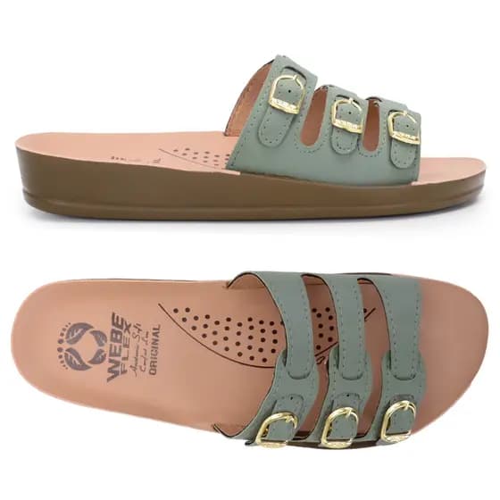 Chinelo Ortopédico Feminino Verde Webe Flex Macio Leve e Confortável Sandália Birken Várias Cores