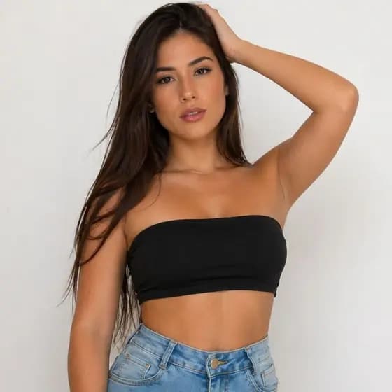 TOP FAIXA CROPPED TOMARA QUE CAIA SEM BOJO E ELÁSTICO RESISTENTE