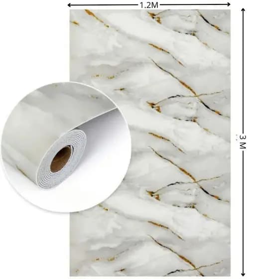Painel Adesivo EFEITO Marmore Flexivel (PET) 120x300cm (3,60m²)