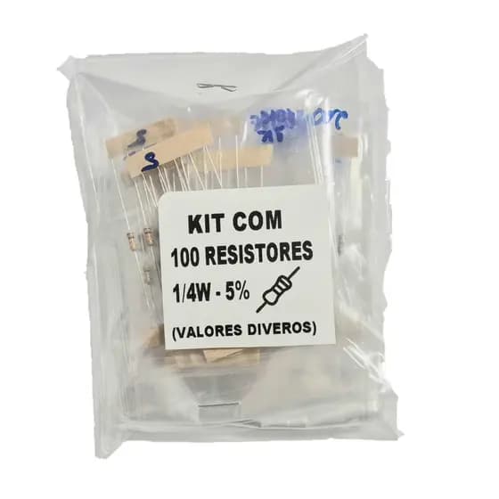 KIT COM 100 x Resistor 1/4w - 5% (Ver descricao)