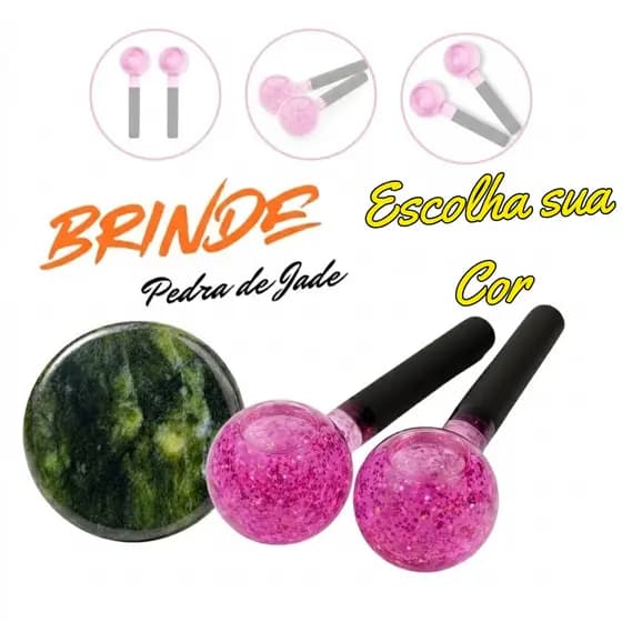 Par esfera de vidro para cromoterapia Com Pedra Gua sha Jade verde