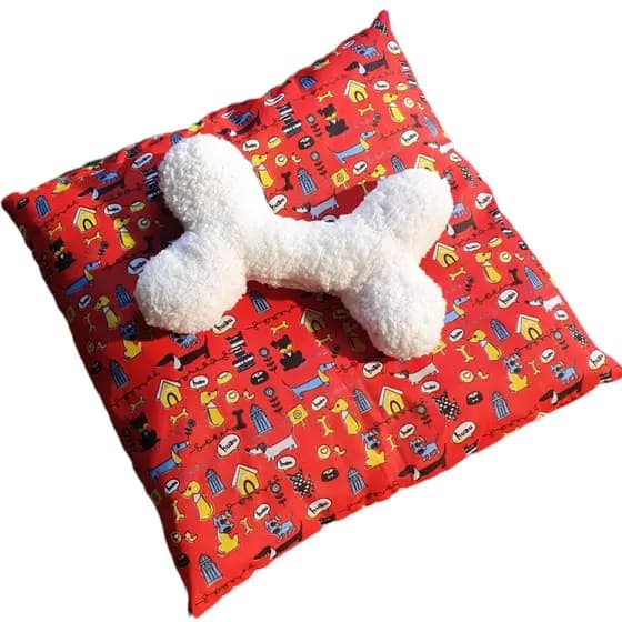 Kit Almofada Pet Almofadinha para cachorro Médio Tamanho M 50X50 CM Com Ossinho para Cães e Gatos