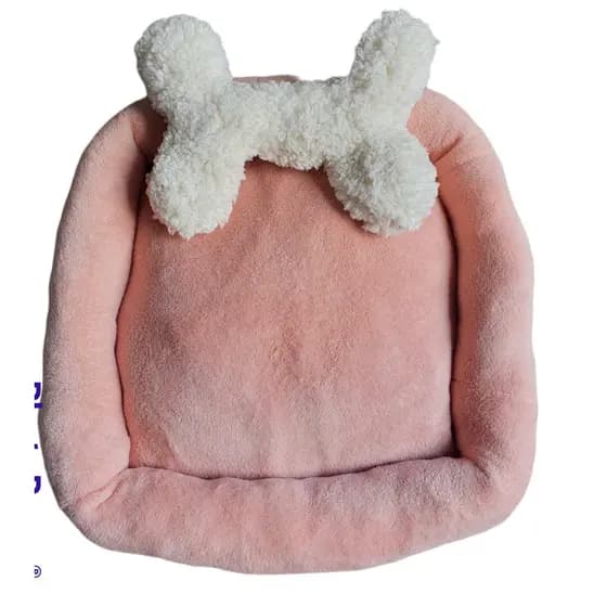 Cama Pet Luxo de Mantinha Quadrada porte grande 60x60cm Com Ossinho Bigata