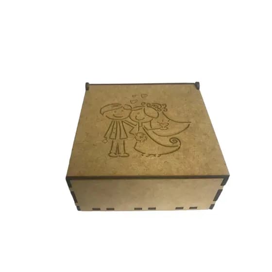Kit 200 Caixas Caixinhas Casal Noivos Casamento Lembrancinha Em Mdf 8 x 8 x 5