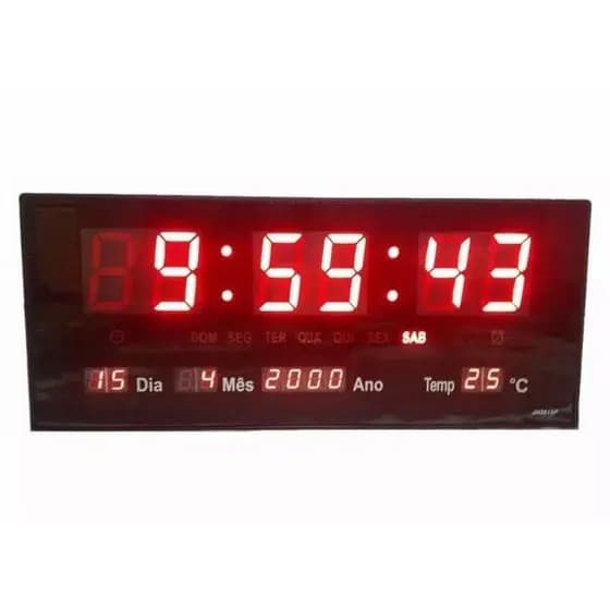 Relogio De Parede Digital Grande Termômetro Data Calendário Temperatura Alarme Relogio LED Alto Brilho
