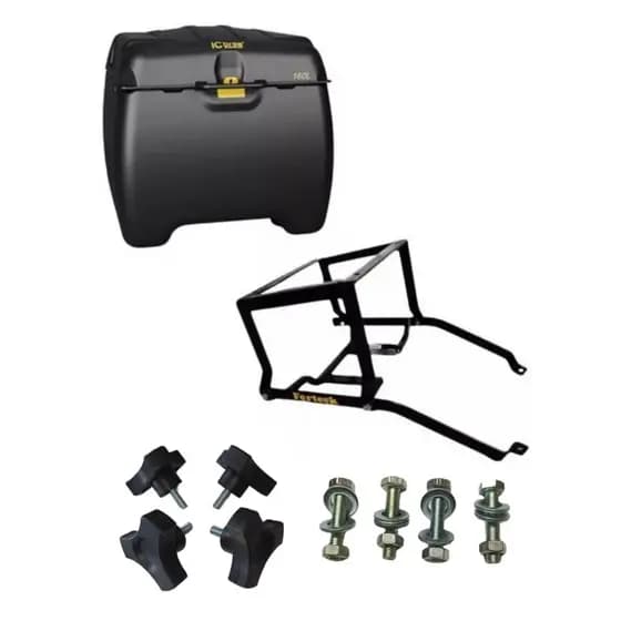 Caixa Baú Moto 160L + Suporte Kit Reforçado Várias Motos | Icbras