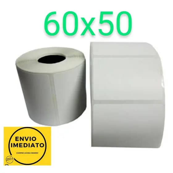 20 Rolos Etiqueta 60x50 Térmica Cx - 20 Rolos
