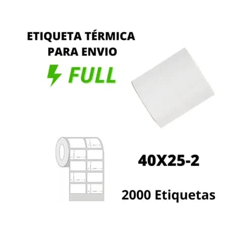 Etiqueta Térmica 40x25 2 Colunas SKU FULL 2000 Etiquetas