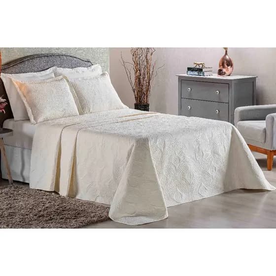 Kit Colcha Cobre Leito Casal Dupla Face Mimo 3 Peças Conforto e Maciez
