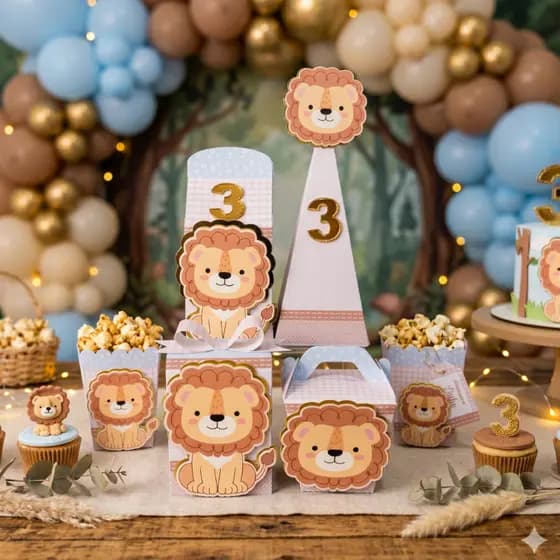“Caixinhas Personalizadas Leãozinho Festa Infantil”