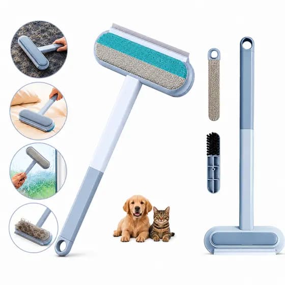 Escova Removedor de Pelos De Animais Cachorro Gatos Roupas Sofás Tapetes Escova Multifuncional 4 em 1 Limpa Vidros