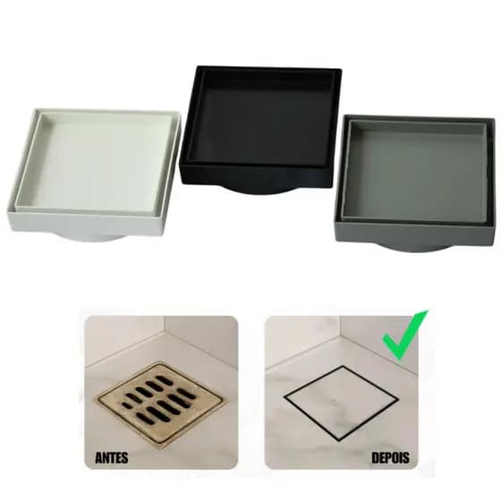 Ralo Inteligente Oculto Piso/ Porcelanato 10x10 ou 15x15 (Escolha a cor e tamanho)