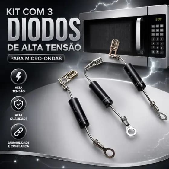 Kit com 3 Diodos de Alta Tensão Para Micro-ondas - Cl01-12