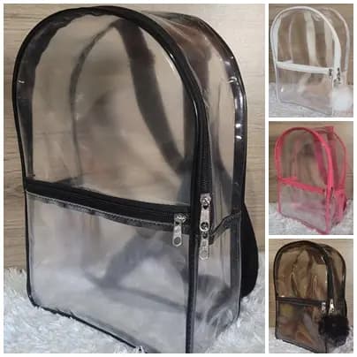 Mochila Plastico Transparente Crista Neon/trabalho/escola/praia/enfermagem/clube